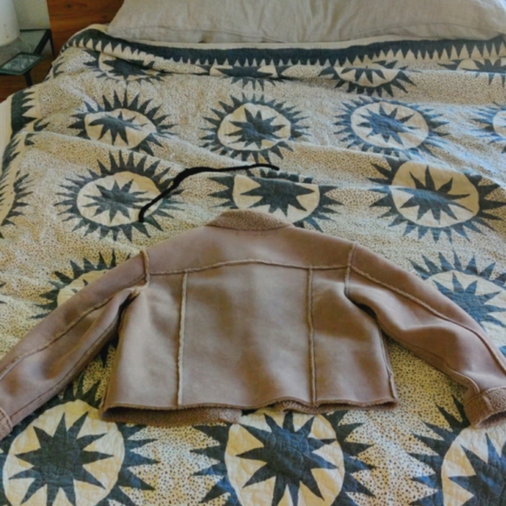 Reformation Taupe Suede Shearling Jacket - Picture 4 of 4